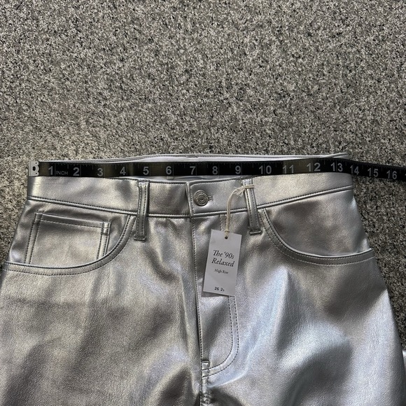 Abercrombie & Fitch Pants Womens 2 26x27.5 High Rise 90's Relaxed Faux Leather - Picture 8 of 11